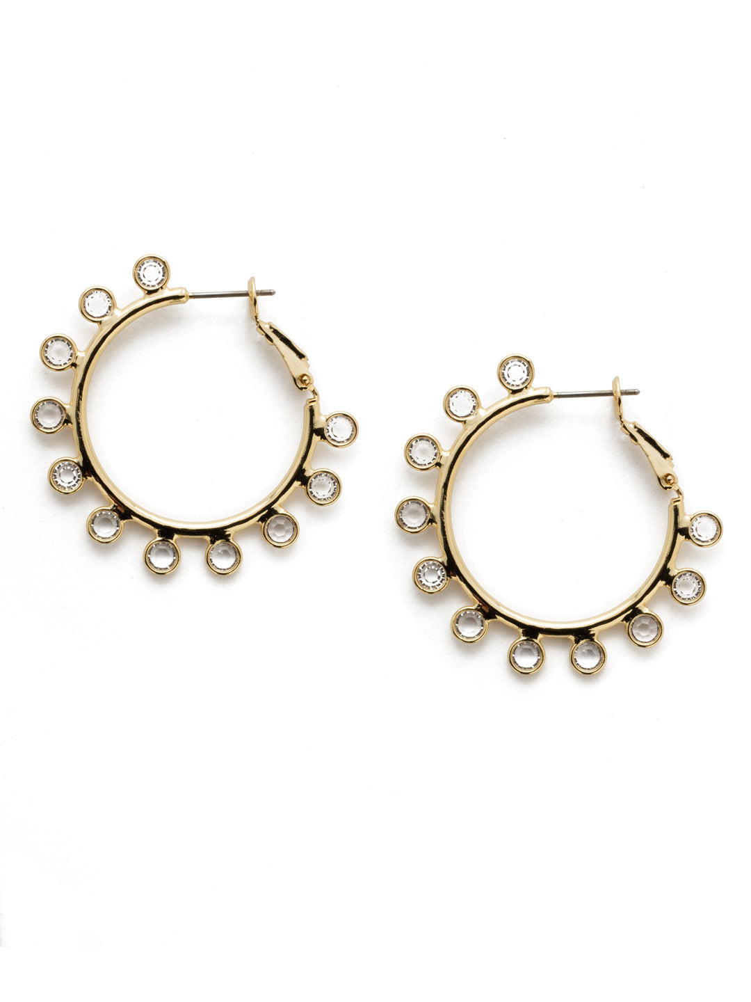 Charming Crystal Hoop Earrings - 4EEK22BGCRY - <p>Take your metal hoops up a notch by fastening on drops of cystals that stand out and demand to be noticed. From Sorrelli's Crystal collection in our Bright Gold-tone finish.</p>
