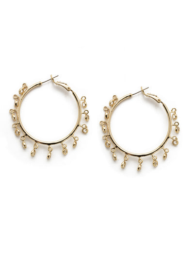 Charming Departure Crystal Hoop Earrings - 4EEK26BGCRY - <p>Classic hoops get thrown a curve when you add dainty, dangling drops of sparkling crystals. So stylish! From Sorrelli's Crystal collection in our Bright Gold-tone finish.</p>