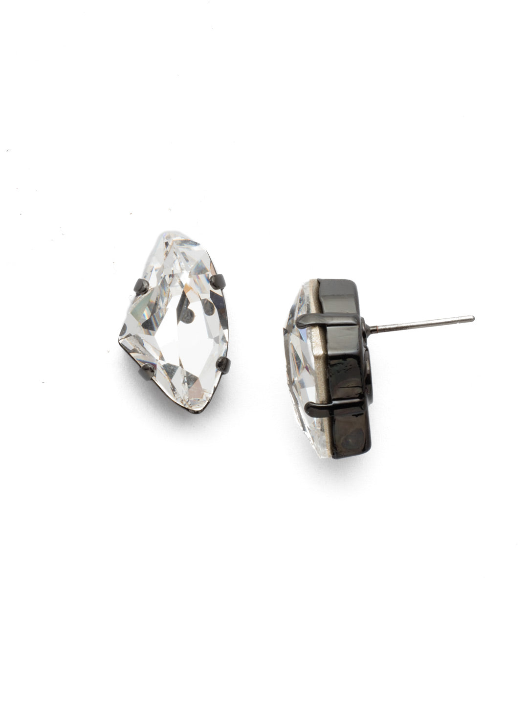 Sabina Stud Earrings - 4EEP38GMCRY - <p>Simple and unique, the Sabina Stud Earrings are a twist on classic studs showcasing a signature crystal cut. From Sorrelli's Crystal collection in our Gun Metal finish.</p>