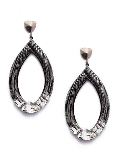 Aesha Statement Earrings - 4EEP5MXCRY - <p>Put on the Aesha Statement Earrings and exude a harder edge with our snake chain metal anchored by a row of assorted sparking crystal stones. From Sorrelli's Crystal collection in our Mixed Metal finish.</p>
