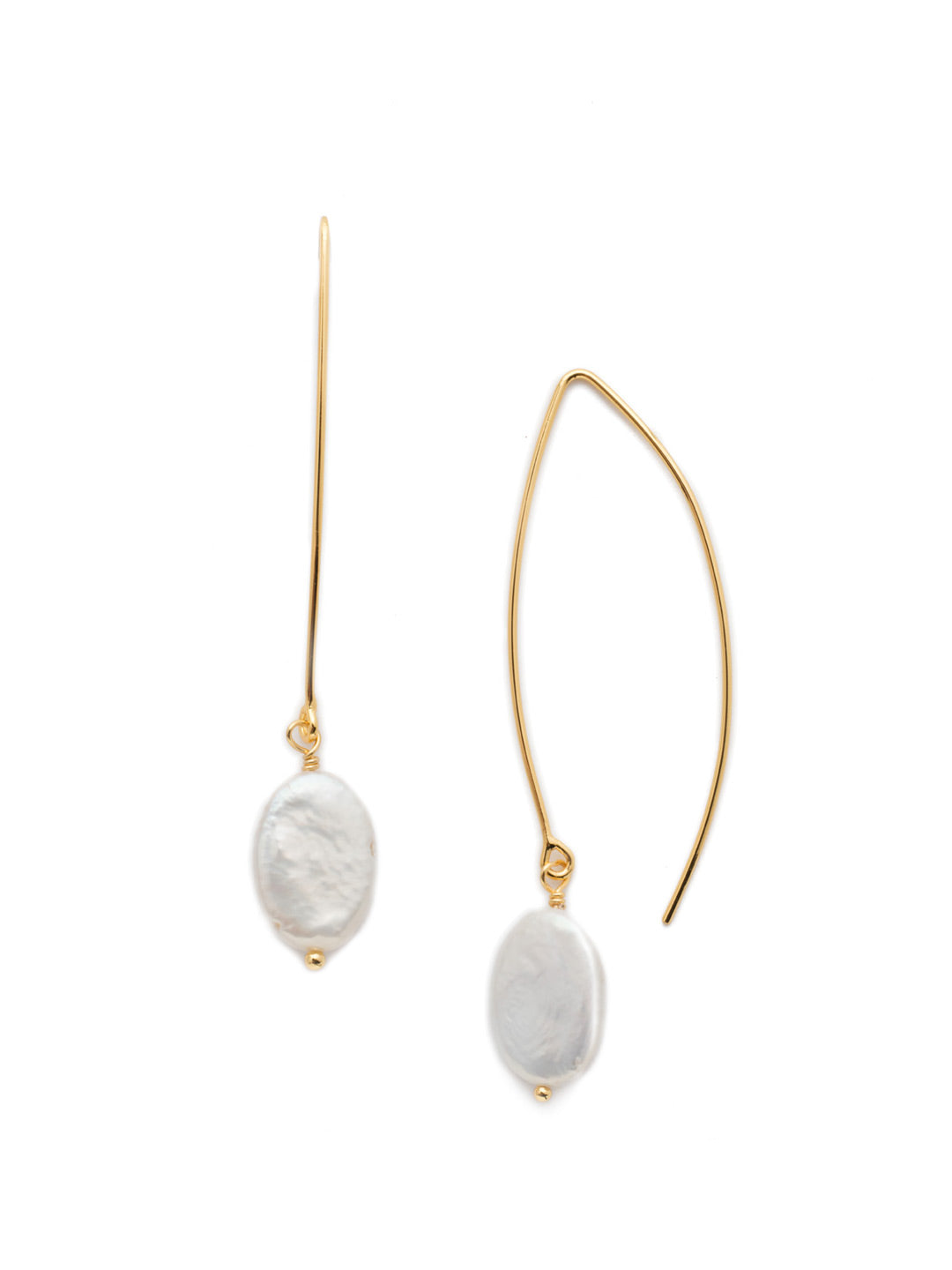 Finch Dangle Earrings - 4EES51BGMDP - <p>The Finch Dangle Earrings are proof-positive that sometimes less is more. Their unique slim metal base drips with a single freshwater pearl that's undeniably fashionable. From Sorrelli's Modern Pearl collection in our Bright Gold-tone finish.</p>