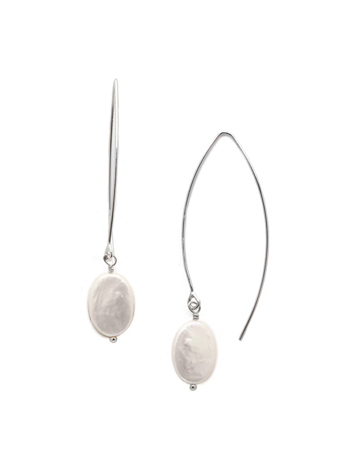Finch Dangle Earrings - 4EES51RHMDP - <p>The Finch Dangle Earrings are proof-positive that sometimes less is more. Their unique slim metal base drips with a single freshwater pearl that's undeniably fashionable. From Sorrelli's Modern Pearl collection in our Palladium Silver-tone finish.</p>