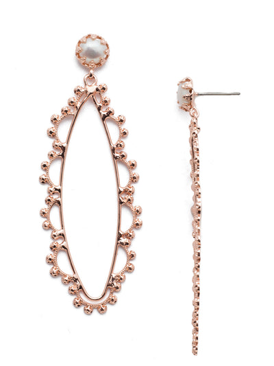 Hollis Statement Earrings - 4EES80RGCRY - <p>Our Hollis Statement Earrings are uniquely beautiful. Featuring a long drip of detailed, hands-soldered metalwork hanging from a pretty pearl base, they're in a class of their own. From Sorrelli's Crystal collection in our Rose Gold-tone finish.</p>