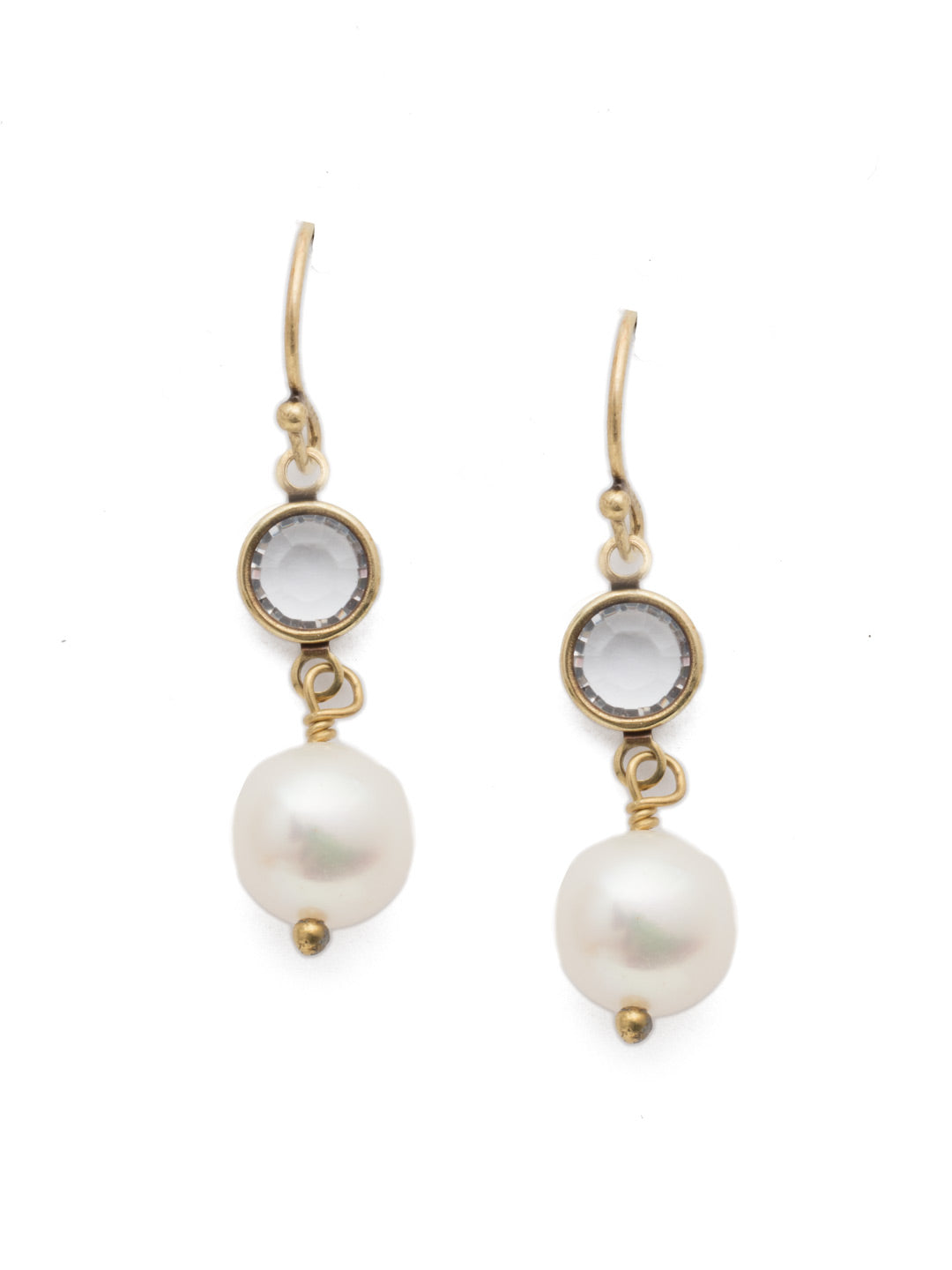 Geneva Dangle Earrings - 4EET4AGMDP - <p>Put on the Geneva Dangle Earrings for a classic drip of pearls and a couple of shiny clear gems to make them extra special. From Sorrelli's Modern Pearl collection in our Antique Gold-tone finish.</p>