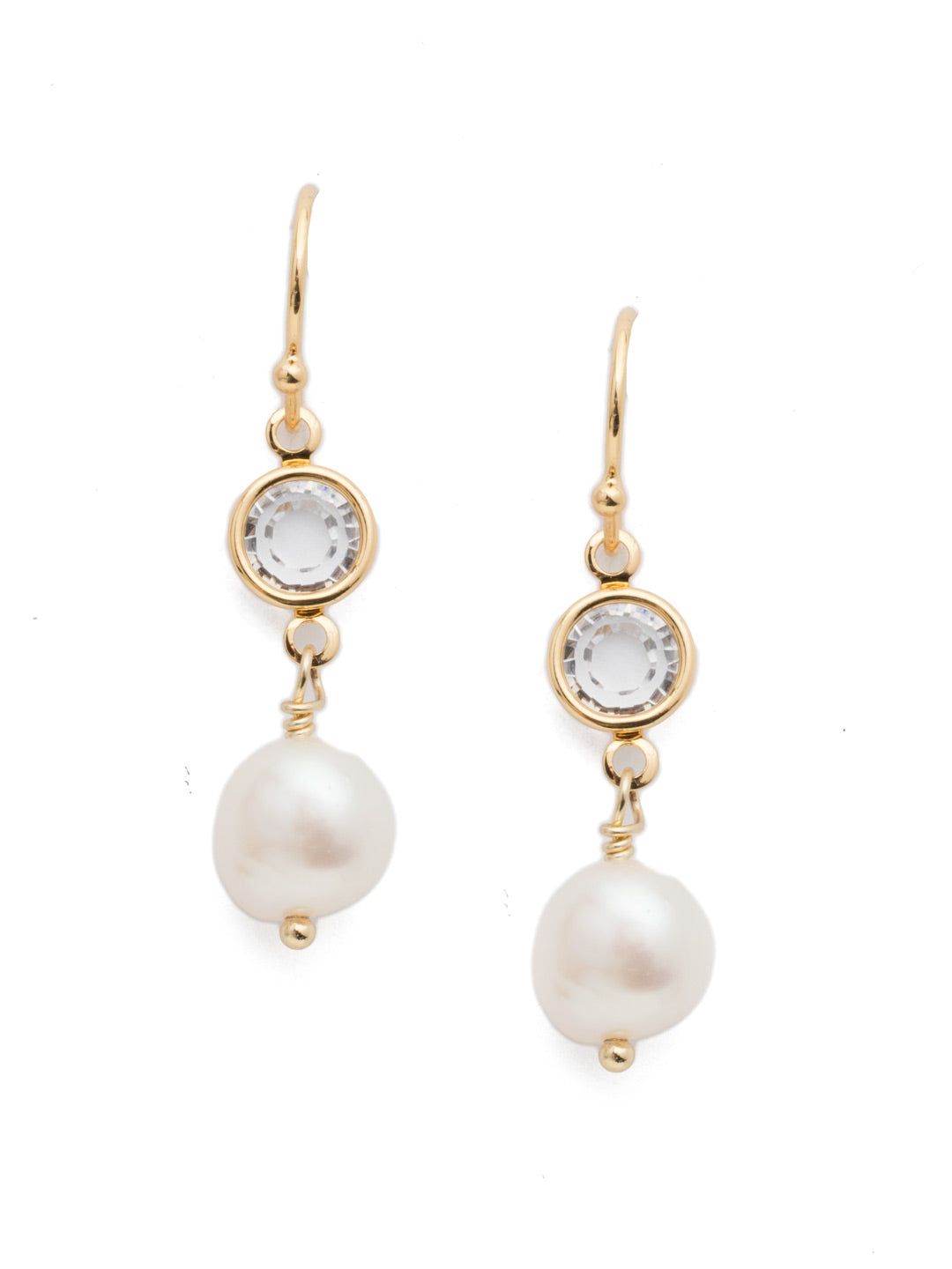 Geneva Dangle Earrings - 4EET4BGMDP - <p>Put on the Geneva Dangle Earrings for a classic drip of pearls and a couple of shiny clear gems to make them extra special. From Sorrelli's Modern Pearl collection in our Bright Gold-tone finish.</p>