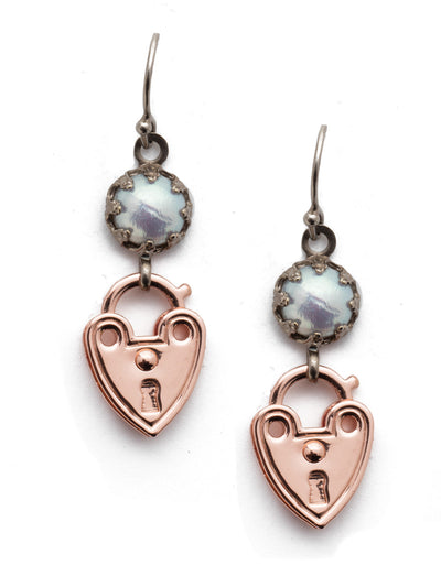 Ellis Dangle Earrings - 4EET99MXMDP - <p>Don't look now, but our Ellis Dangle Earrings may hold the key to your heart. Or at least a heart-shaped lock charm. Add freshwater pearl and they're a must-have. From Sorrelli's Modern Pearl collection in our Mixed Metal finish.</p>
