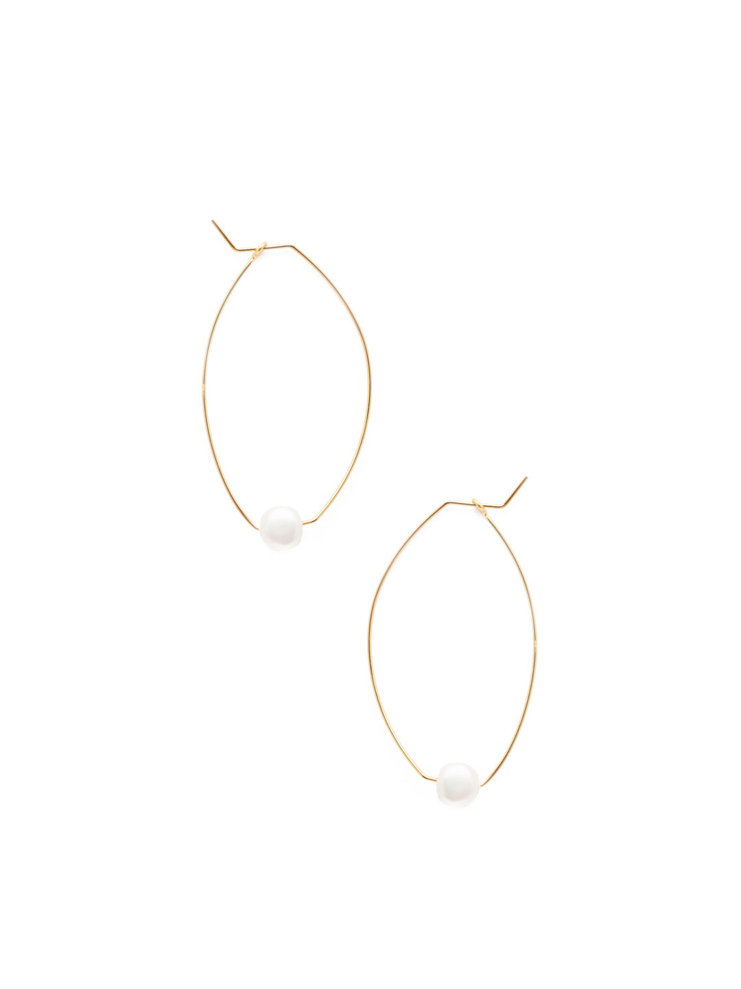 Camilla Hoop Earrings - 4EEV12BGMDP - <p>The Camilla Hoop Earrings give a modern twist to an elegant pearl; a single freshwater pearl sits at the bottom of each oblong hoop. From Sorrelli's Modern Pearl collection in our Bright Gold-tone finish.</p>