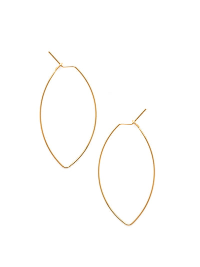 Caroline Hoop Earrings - 4EEV1BGMTL - <p>The Caroline Hoop Earrings are a trendy take on the classic hoop; long delicate elongated wires clasp behind each lobe. From Sorrelli's Bare Metallic collection in our Bright Gold-tone finish.</p>