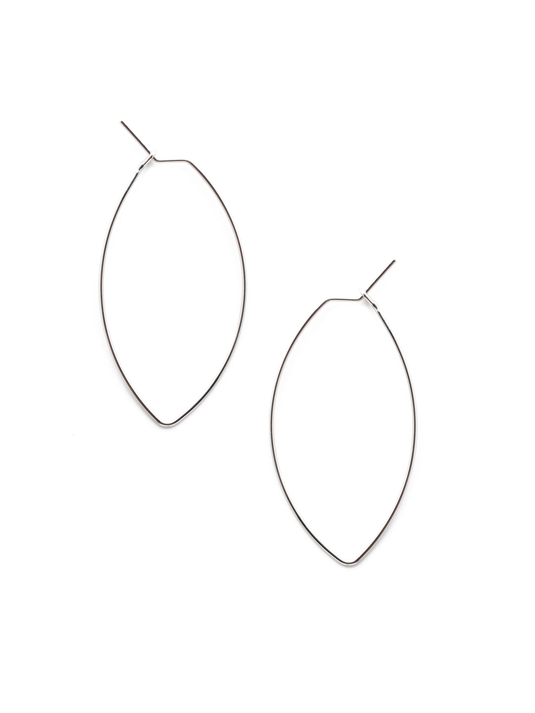 Caroline Hoop Earrings - 4EEV1PDMTL - <p>The Caroline Hoop Earrings are a trendy take on the classic hoop; long delicate elongated wires clasp behind each lobe. From Sorrelli's Bare Metallic collection in our Palladium finish.</p>
