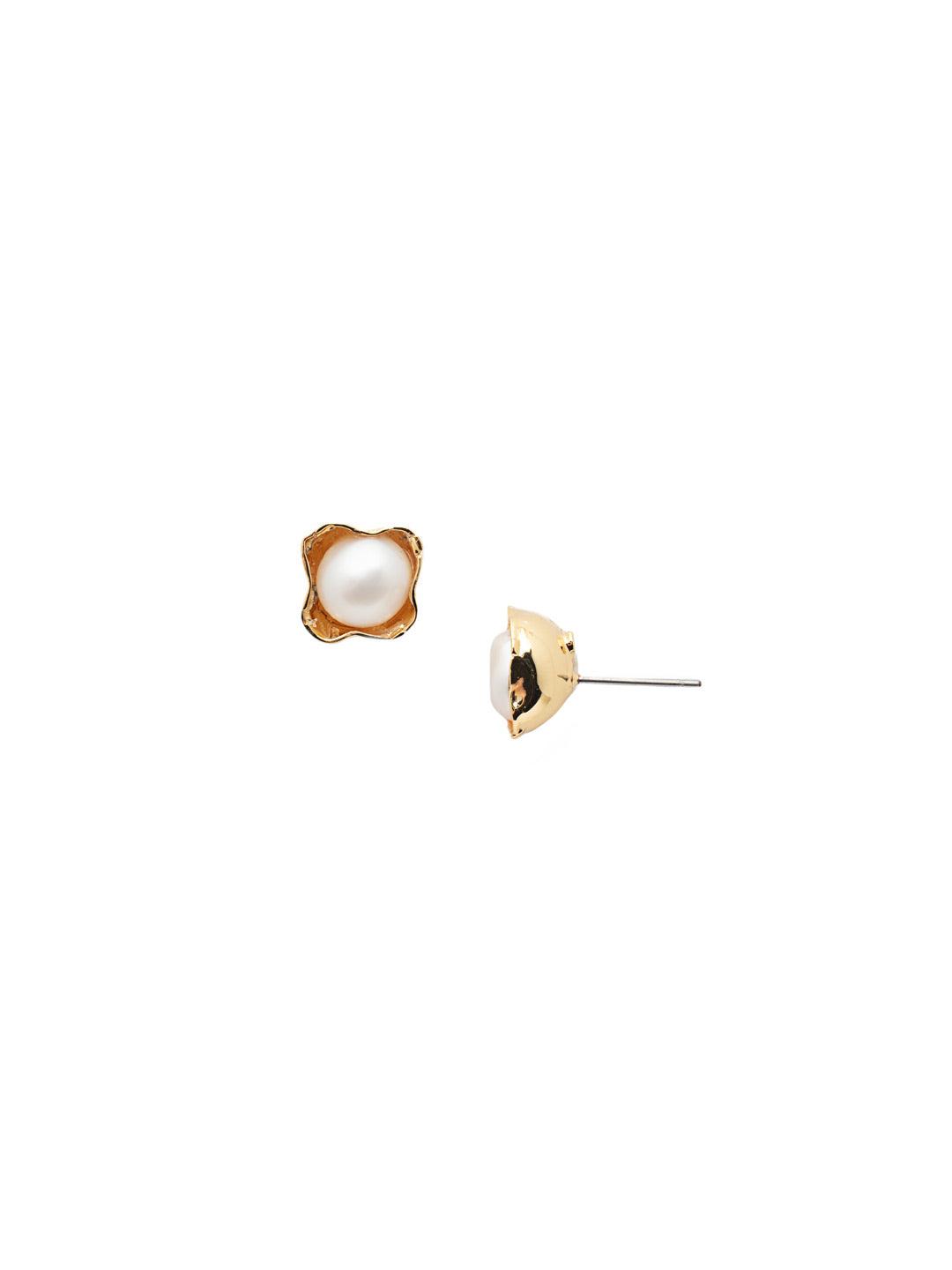 Karie Stud Earring - 4EEV8BGMDP - <p>The Karie Stud Earrings accentuate a single freshwater pearl within a ruffle of metal; perfect for dressing up or down. From Sorrelli's Modern Pearl collection in our Bright Gold-tone finish.</p>