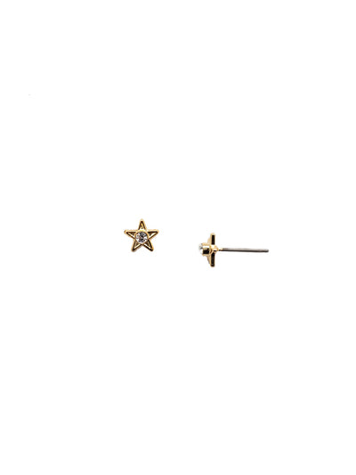 Asteria Stud Earring - 4EEZ24BGCRY - <p>The Asteria Stud Earrings feature a single dainty star with a crystal in the center. From Sorrelli's Crystal collection in our Bright Gold-tone finish.</p>