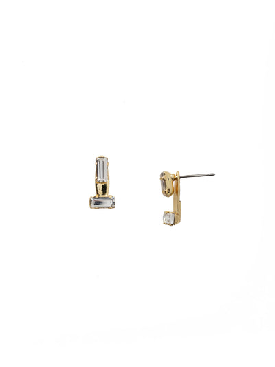 Janelle Stud Earring - 4EEZ77BGCRY - <p>The Janelle Stud Earrings are a versatile dainty staple. The top vertical emerald cut crystal can be worn with or without the removable bottom horizontal emerald cut crystal. From Sorrelli's Crystal collection in our Bright Gold-tone finish.</p>
