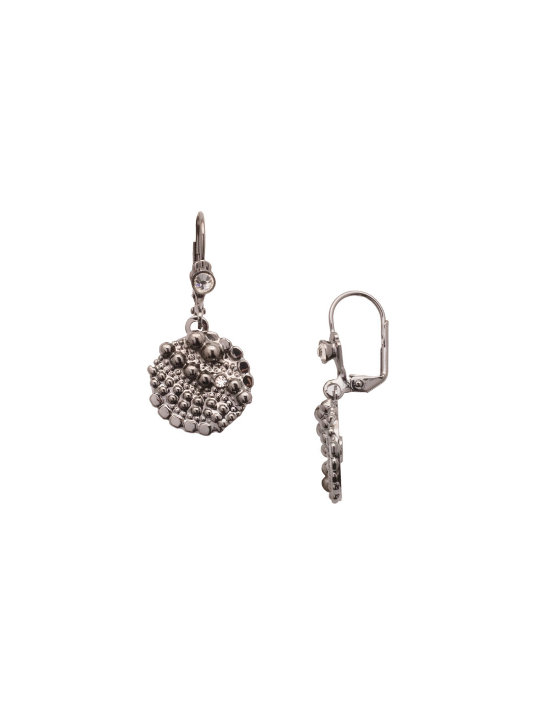 Khaleesi Dangle Earring - 4EFC15GMCRY - <p>The Khaleesi Dangle Earrings feature scale-like detailed metal disks, dangling from a lever back french wire. From Sorrelli's Crystal collection in our Gun Metal finish.</p>