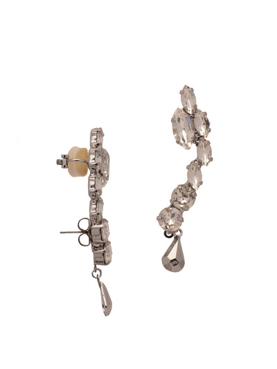 Alma Cuff Earrings - 4EFF18PDCRY - <p>Geometric crystal encrusted earrings with a hanging metal diamond create an elegant statement. From Sorrelli's Crystal collection in our Palladium finish.</p>