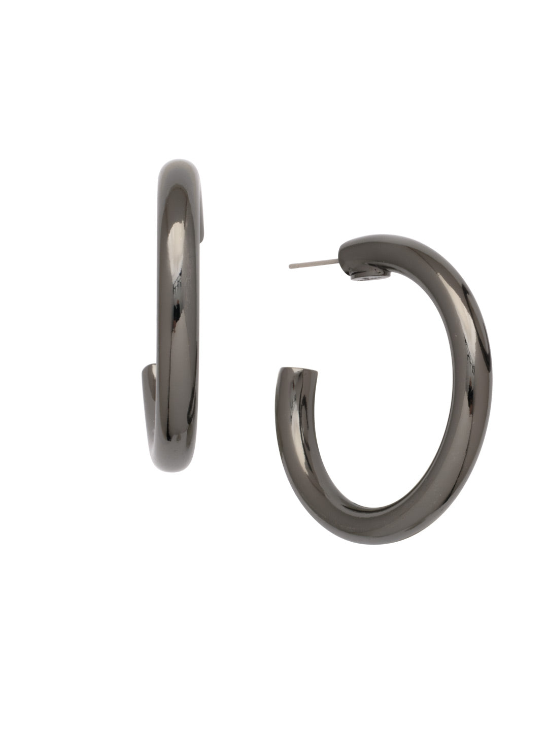 Keeley Hoop Earrings - 4EFF1GMMTL - <p>The Keeley Hoop Earrings are your next wardrobe staple! These everyday hoops are lightweight and comfortable, with an open design and a monster back. From Sorrelli's Bare Metallic collection in our Gun Metal finish.</p>