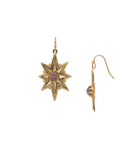 Stevie Dangle Earrings - 4EFF4BGBML - <p>The stars align with the Stevie Dangle Earrings. A single stone sits at the center of an oversized metal star on a French wire. From Sorrelli's BRIGHT MULTI collection in our Bright Gold-tone finish.</p>