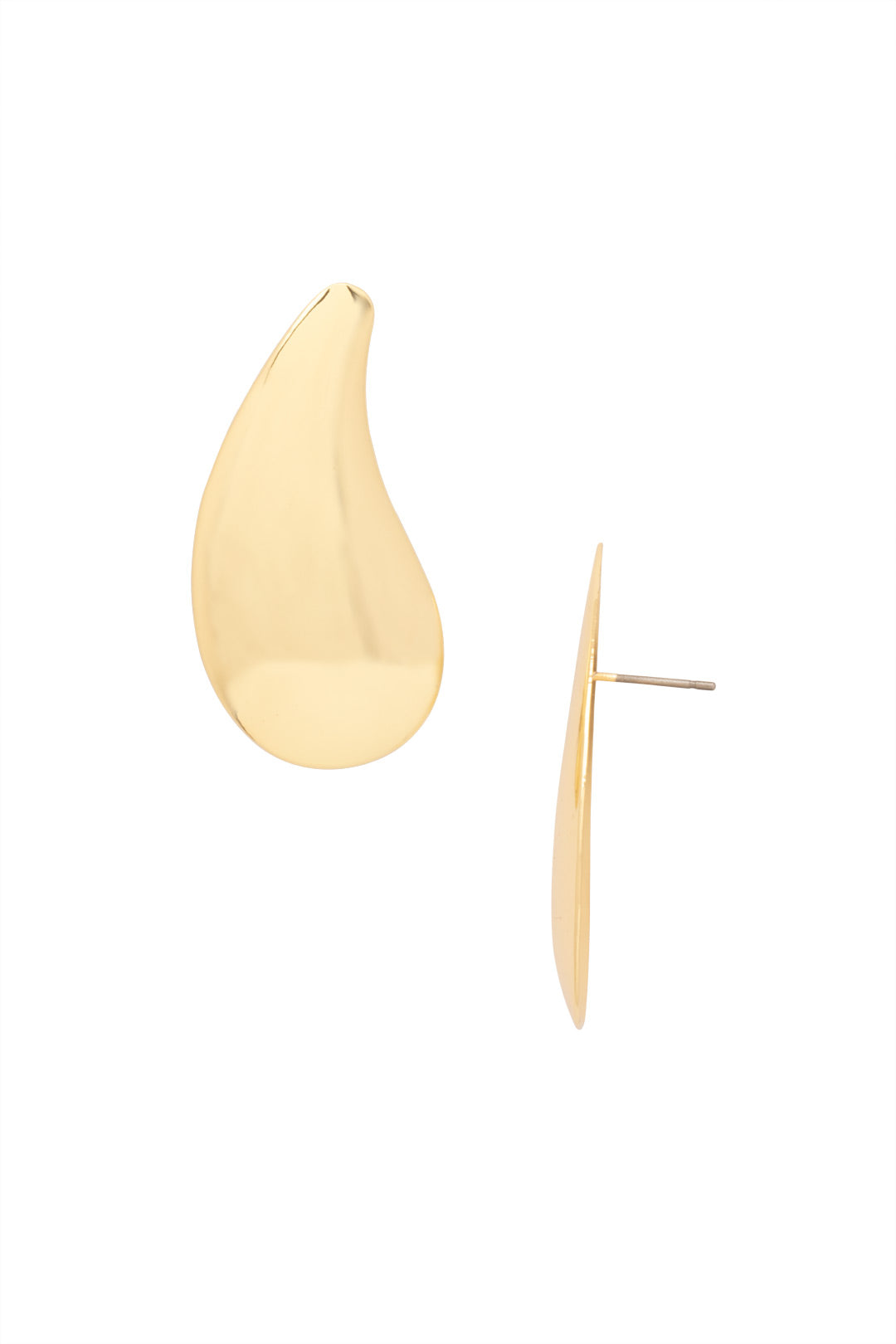 Acadia Statement Earrings - 4EFJ28BGMTL - <p>The Acadia Statement Earrings feature a domed sloped metal teardrop on a post. From Sorrelli's Bare Metallic collection in our Bright Gold-tone finish.</p>