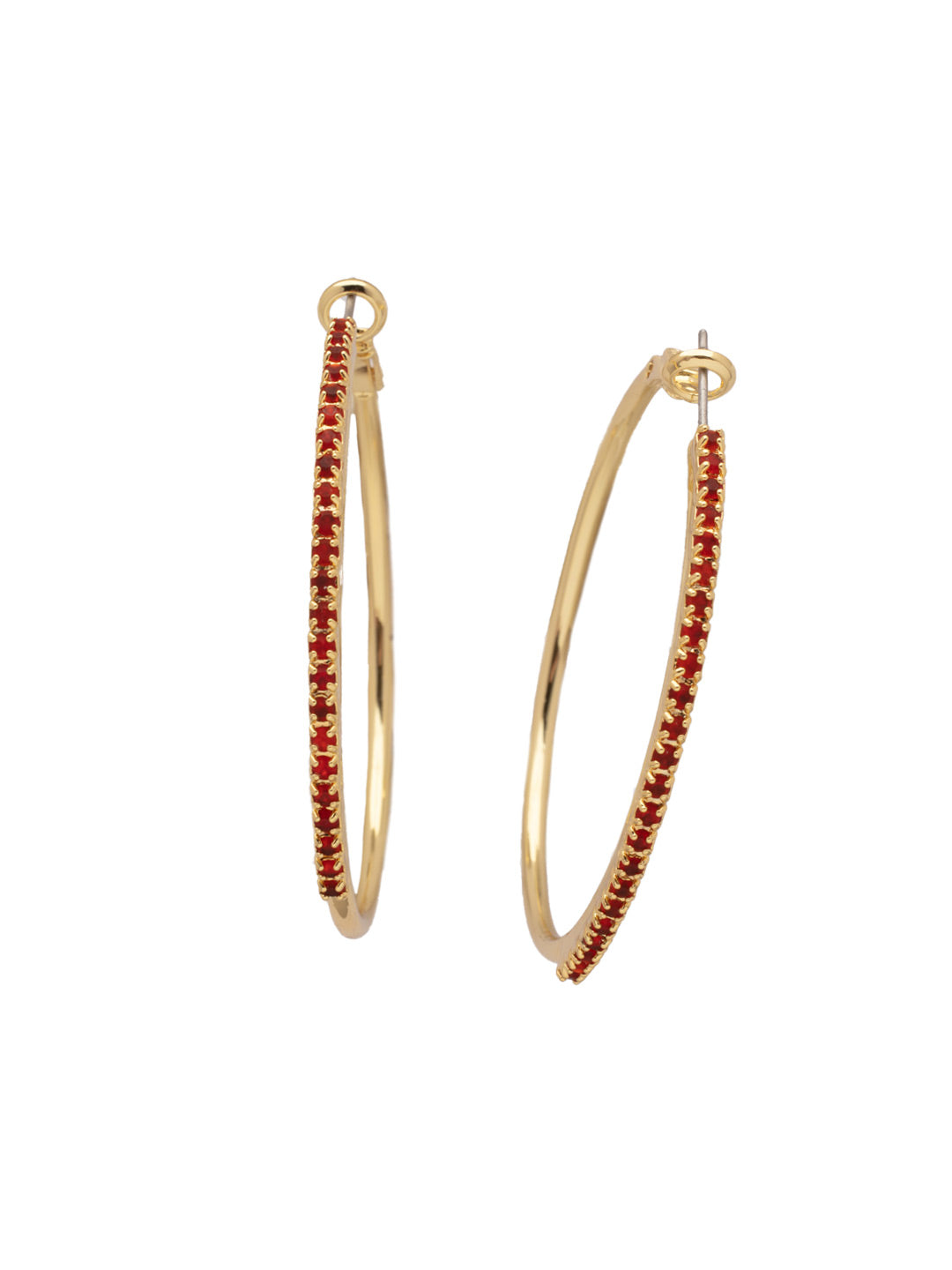 Farah Hoop Earrings - 4EFL13BGFIS - <p>The Farah Hoop Earrings feature a delicate rhinestone chain embellished on a classic metal hoop. From Sorrelli's Fireside collection in our Bright Gold-tone finish.</p>
