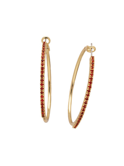 Farah Hoop Earrings - 4EFL13BGFIS - <p>The Farah Hoop Earrings feature a delicate rhinestone chain embellished on a classic metal hoop. From Sorrelli's Fireside collection in our Bright Gold-tone finish.</p>
