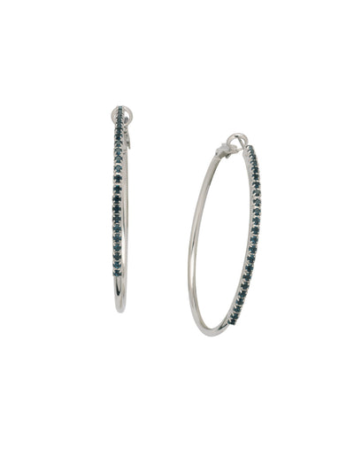 Farah Hoop Earrings - 4EFL13PDASP - <p>The Farah Hoop Earrings feature a delicate rhinestone chain embellished on a classic metal hoop. From Sorrelli's Aspen SKY collection in our Palladium finish.</p>