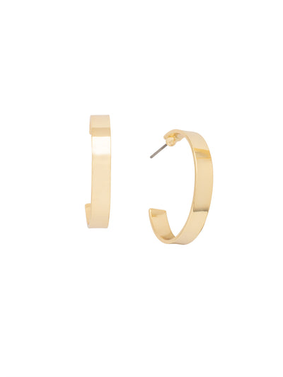 Bex Hoop Earrings - 4EFL15BGMTL - <p>The Bex Hoop Earrings feature a flat metal hoop on a post. From Sorrelli's Bare Metallic collection in our Bright Gold-tone finish.</p>