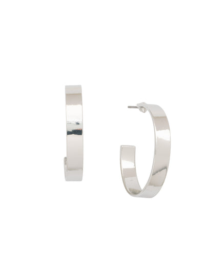 Bex Hoop Earrings - 4EFL15PDMTL - <p>The Bex Hoop Earrings feature a flat metal hoop on a post. From Sorrelli's Bare Metallic collection in our Palladium finish.</p>