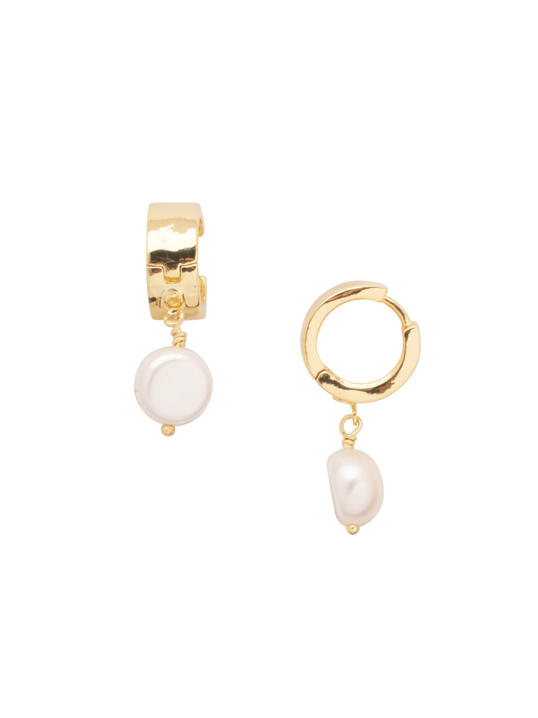 Pearl Huggie Hoop Earrings - 4EFL17BGMDP - <p>The Pearl Huggie Hoop Earrings feature a freshwater pearl dangling from a small huggie hoop. From Sorrelli's Modern Pearl collection in our Bright Gold-tone finish.</p>