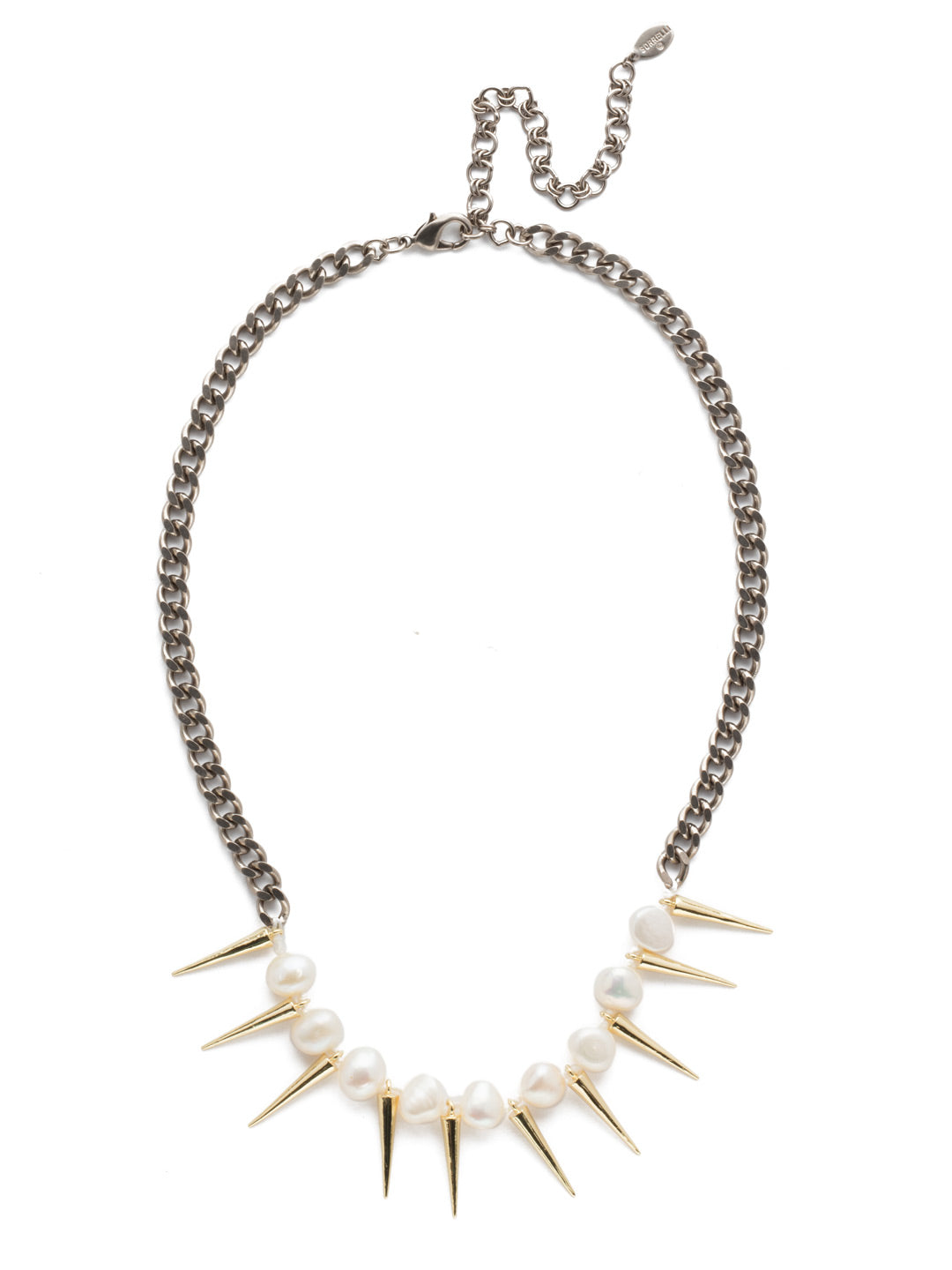 To the Point Classic Necklace - 4NEF11MXMDP - <p>A bit of edge softened by alternating pearls, this adjustable necklace embraces your tough side and your appreciation for the classics all at once. From Sorrelli's Modern Pearl collection in our Mixed Metal finish.</p>