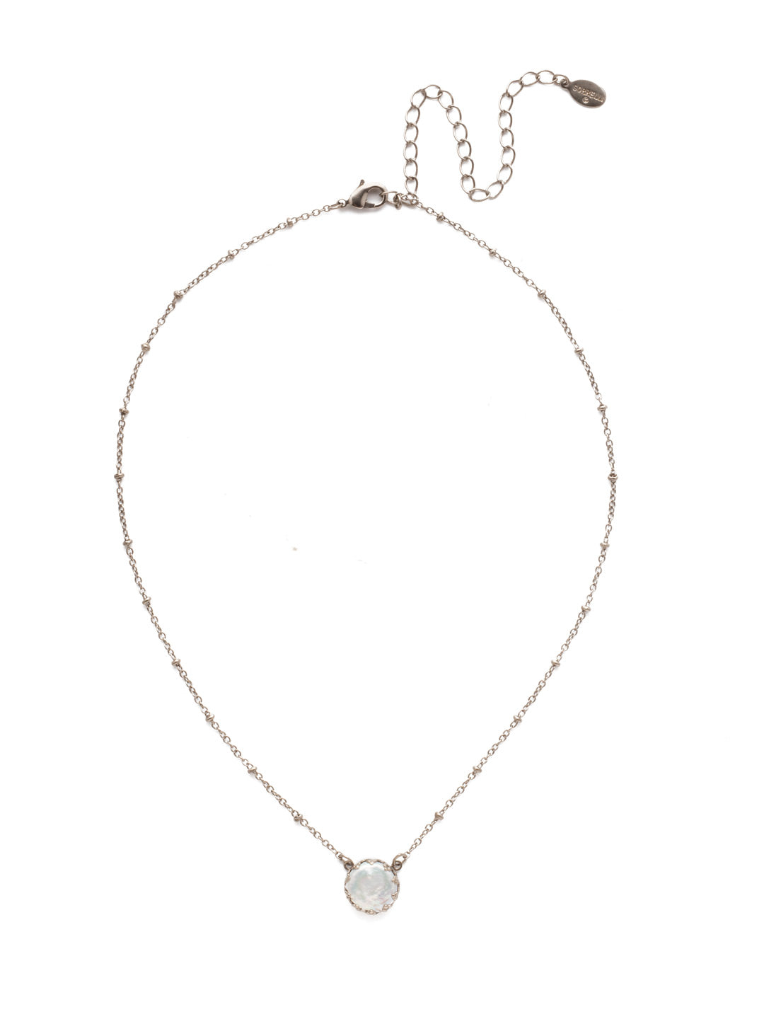 Isabella Pendant Necklace - 4NEF50ASMDP - <p>Cute as a button! This pendant necklace features a circular button pearl inside a decorative metal setting. From Sorrelli's Modern Pearl collection in our Antique Silver-tone finish.</p>