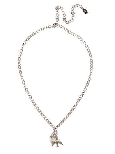 Piper Pendant Necklace - 4NEF5ASCRY - <p>Perfect for every day wear, this dainty pearl and bird piece can be adjusted to your desired length, adding that bit of something special. From Sorrelli's Crystal collection in our Antique Silver-tone finish.</p>