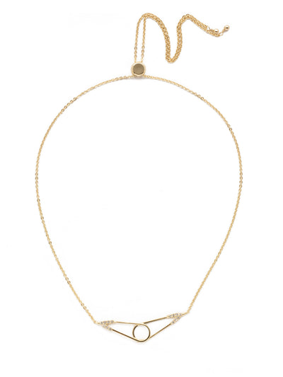 Discerning Eye Crystal Pendant Necklace - 4NEK29BGCRY - <p>Love a piece with unique metalwork? Here it is! It sparkles just enough with crystal edging to make it a showstopper. From Sorrelli's Crystal collection in our Bright Gold-tone finish.</p>