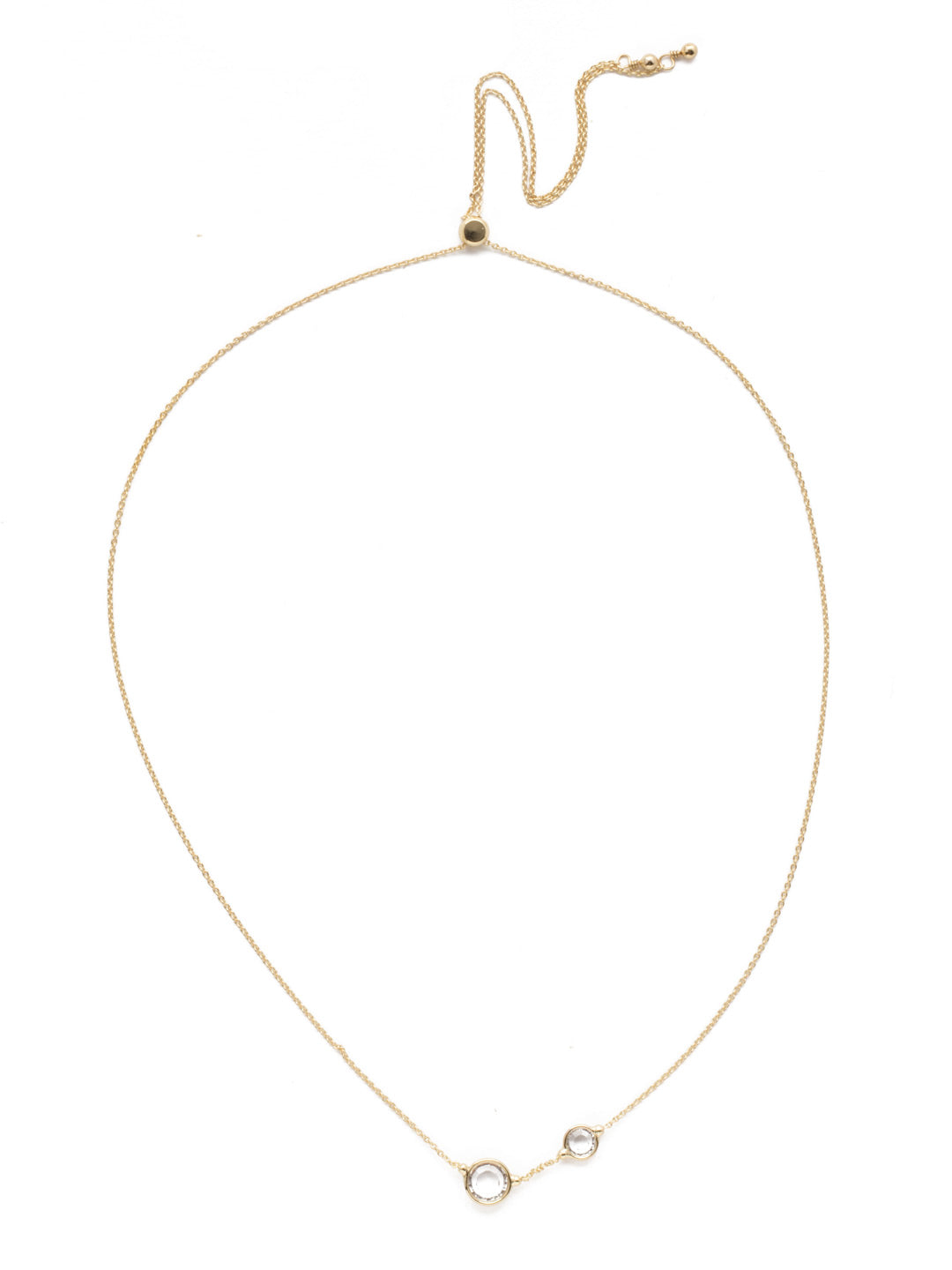 Crystal Revolution Pendant Necklace - 4NEK30BGCRY - <p>A pair of crystal drops dotted on a dainty metallic band show off your softer side with this pendant. From Sorrelli's Crystal collection in our Bright Gold-tone finish.</p>