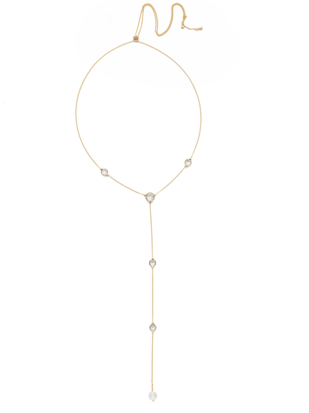 Sawyer Pendant Necklace - 4NEN1BGCRY - <p>Want to play up a v-neck? Grab the Sawyer Pendant Necklace. The single drip of metalwork dotted with sparkling crystal is the silhoutte's best friend. From Sorrelli's Crystal collection in our Bright Gold-tone finish.</p>