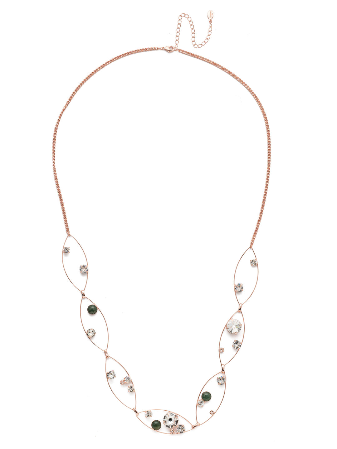 Esme Long Necklace - 4NEP10RGIND - <p>Airy and one-of-a-kind, the Esme Long Necklace is a stunning piece. It's delicate with open-air metalwork, and shimmers with circular crystals of various sizes. From Sorrelli's Industrial collection in our Rose Gold-tone finish.</p>