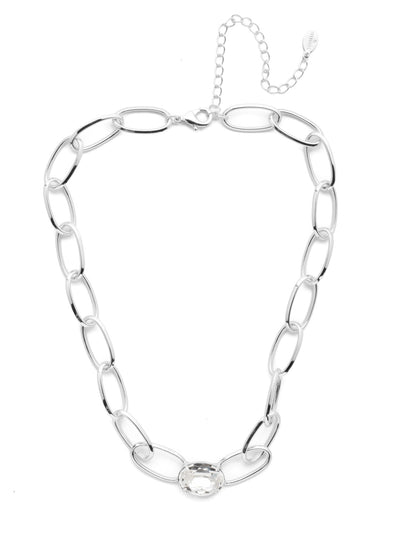 Karisma Tennis Necklace - 4NES12RHCRY - <p>The Karisma Tennis Necklace is airy and light with its open metallic links, all the while demanding attention from a seriously sparkling crystal taking center stage. From Sorrelli's Crystal collection in our Palladium Silver-tone finish.</p>