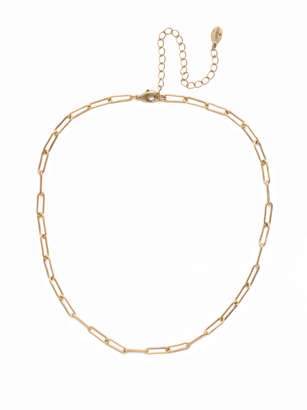 Jacinda Tennis Necklace - 4NES13AGCRY - <p>The Jacinda Tennis Necklace is our take on the paperclip link trend. It's a simple stunner you can wear for years and years to come. From Sorrelli's Crystal collection in our Antique Gold-tone finish.</p>