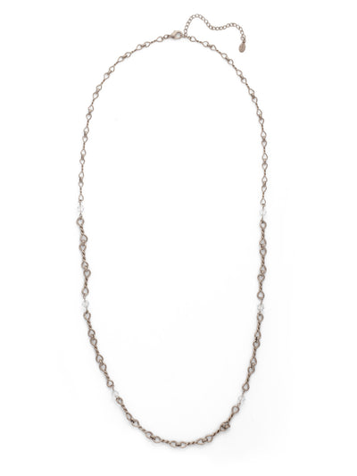 Ambretta Long Necklace - 4NES15ASCRY - <p>The Ambretta Long Necklace is perfect for layering professionals and novices, alike. Add it to your collection for its simply stunning metal twist detail and its shiny clear gems that reflect light in all the right ways. From Sorrelli's Crystal collection in our Antique Silver-tone finish.</p>