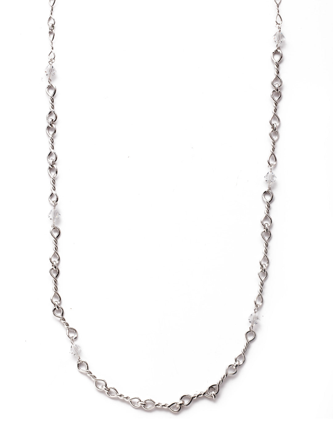 Ambretta Long Necklace - 4NES15RHCRY - <p>The Ambretta Long Necklace is perfect for layering professionals and novices, alike. Add it to your collection for its simply stunning metal twist detail and its shiny clear gems that reflect light in all the right ways. From Sorrelli's Crystal collection in our Palladium Silver-tone finish.</p>