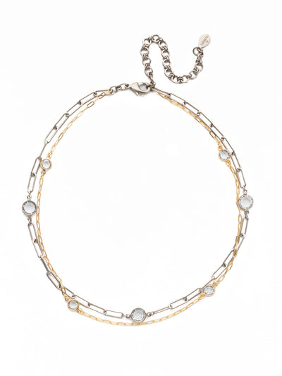 Violetta Tennis Necklace - 4NES17MXCRY - <p>The Violetta Tennis Necklace is a double-layer of bold and more delicate link detail combined with clear crystal gems. It's the perfect layering piece all rolled into one. From Sorrelli's Crystal collection in our Mixed Metal finish.</p>