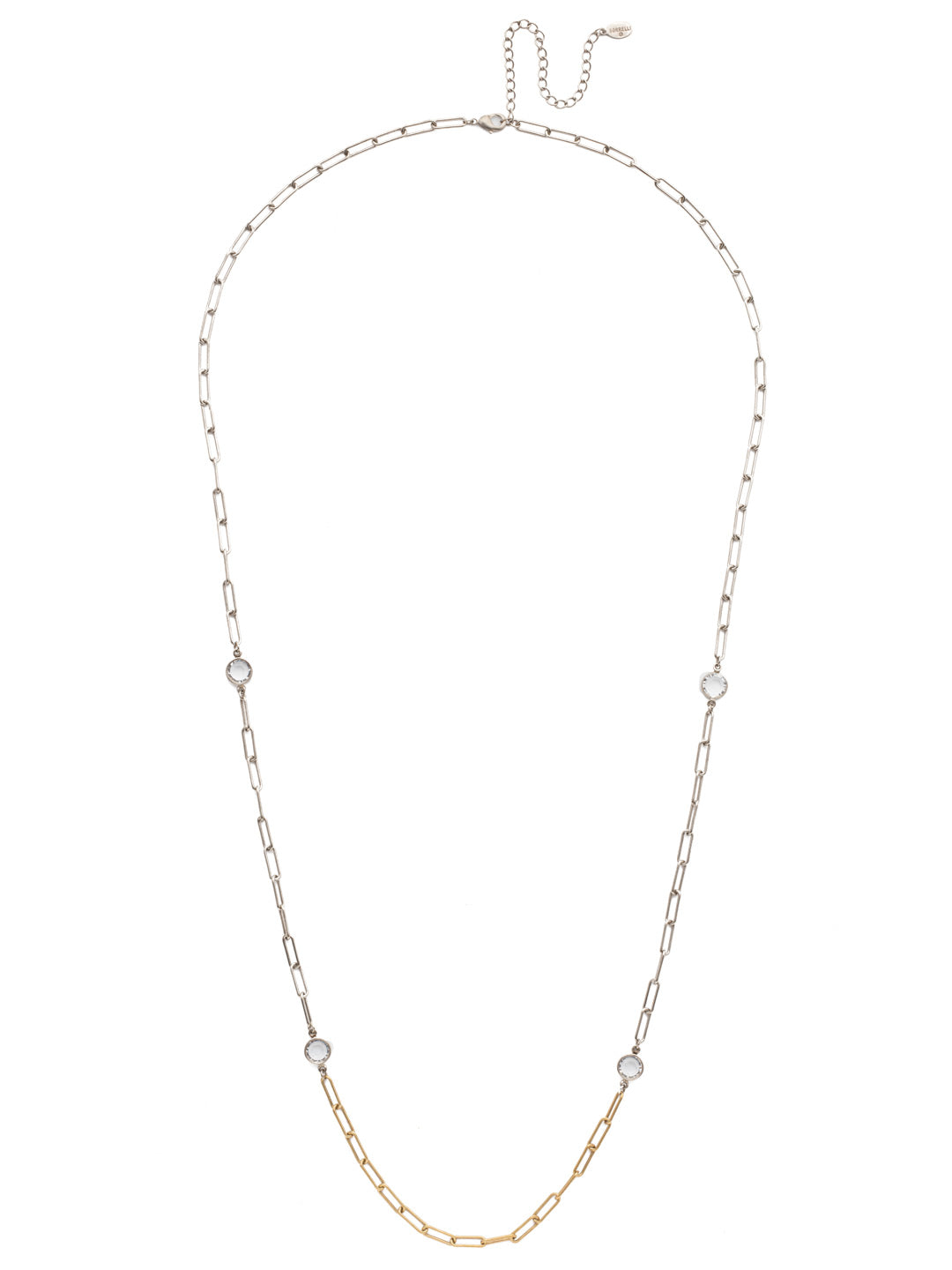 Ambrose Long Necklace - 4NES18MXCRY - <p>Go long on metallic links and pair them with freshwater pearls when you loop on our Ambrose Long Necklace. From Sorrelli's Crystal collection in our Mixed Metal finish.</p>