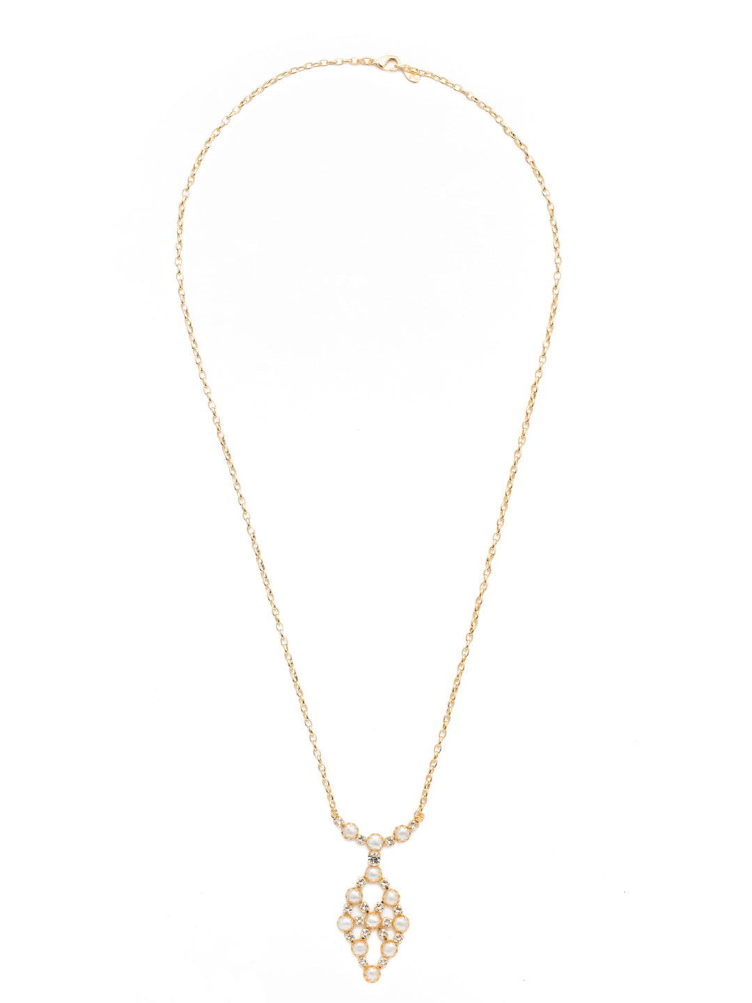 Prudence Pendant Necklace - 4NES1BGMDP - <p>The Prudence Pendant Necklace is an even-keel beauty: not too understated, not in your face. Polished pearls combine with stunning circlular sparkling crystals in a necklace that works for everyday or special occasion wear. From Sorrelli's Modern Pearl collection in our Bright Gold-tone finish.</p>