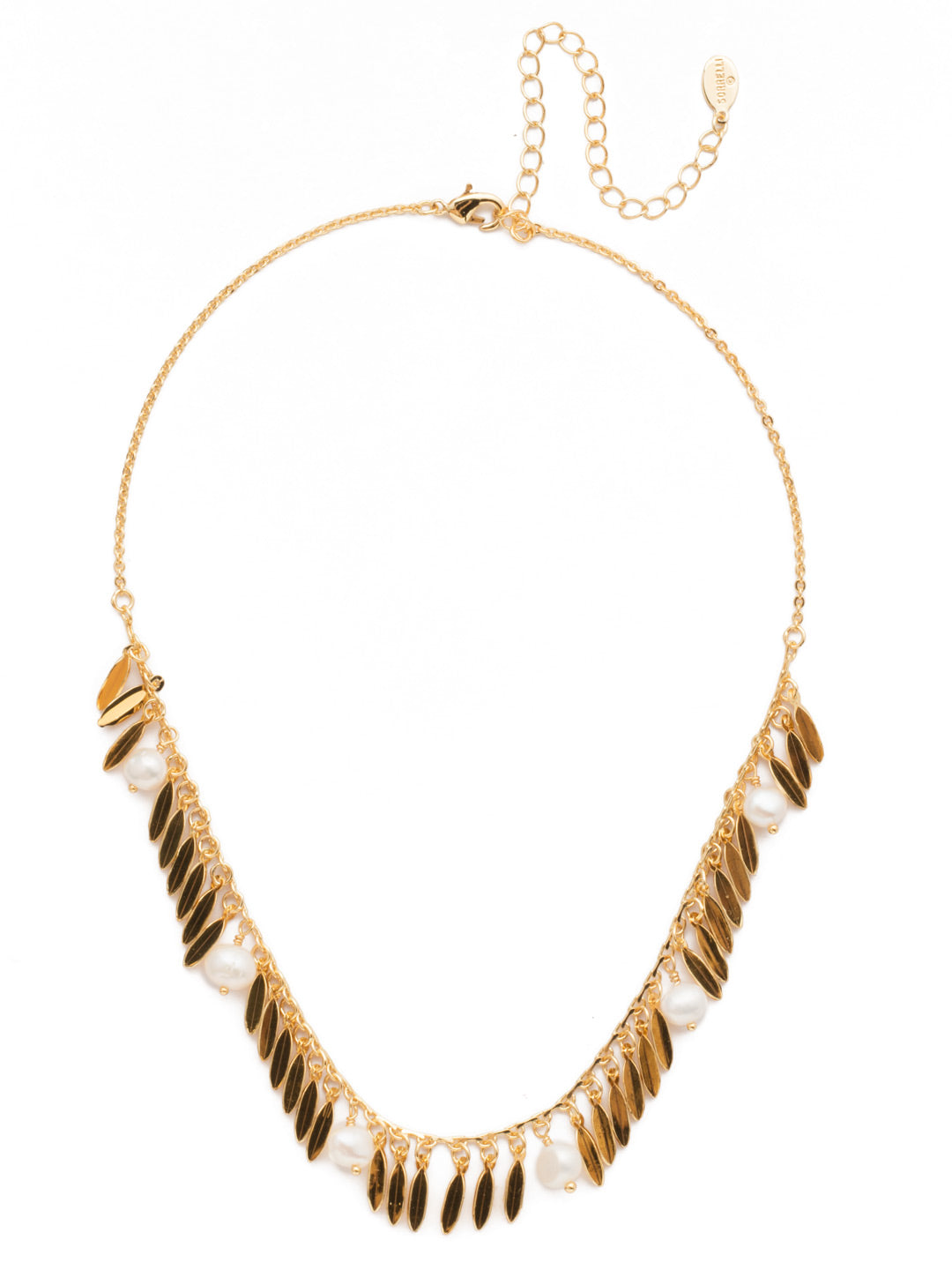Twyla Tennis Necklace - 4NES8BGMDP - <p>Throw on some metallic fringe in our Twyla Tennis Necklace. This fun piece adds a touch of class with dots of pretty pearls. From Sorrelli's Modern Pearl collection in our Bright Gold-tone finish.</p>