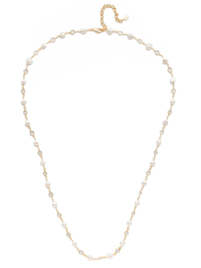 Geneva Long Necklace - 4NET4BGMDP - <p>The Geneva Long Necklace is an essential foundational piece for the person who loves layering. It's dainty and classic, dotted with clear gems and pretty pearls. From Sorrelli's Modern Pearl collection in our Bright Gold-tone finish.</p>