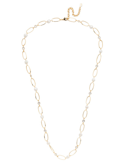 Melody Long Necklace - 4NET5BGMDP - <p>The Melody Long Necklace is a great everyday piece that's long on the current metal-link trend, but will stand the test of time with classic irredescent gems and pearl accents. From Sorrelli's Modern Pearl collection in our Bright Gold-tone finish.</p>