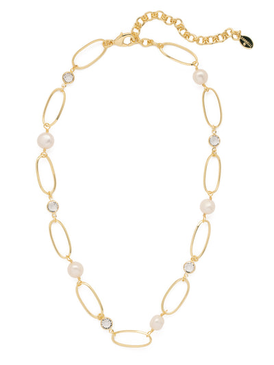 Langley Tennis Necklace - 4NET7BGMDP - <p>The Langley Tennis Necklace features airy chain links of metal at its core, but it doesn't forget the beauty that can be added with a touch of shining gems and freshwater pearls. From Sorrelli's Modern Pearl collection in our Bright Gold-tone finish.</p>