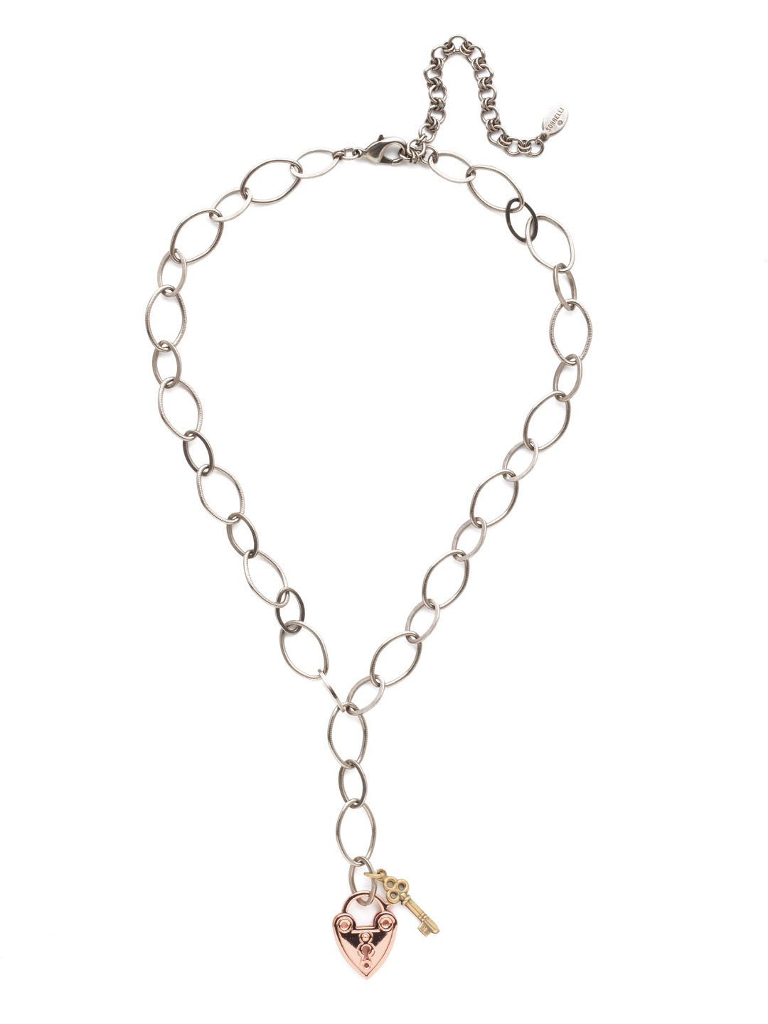 Eliza Pendant Necklace - 4NET9MXMTL - <p>Combine metal links and our lock and key charms and you get the Eliza Pendant Necklace. From Sorrelli's Bare Metallic collection in our Mixed Metal finish.</p>