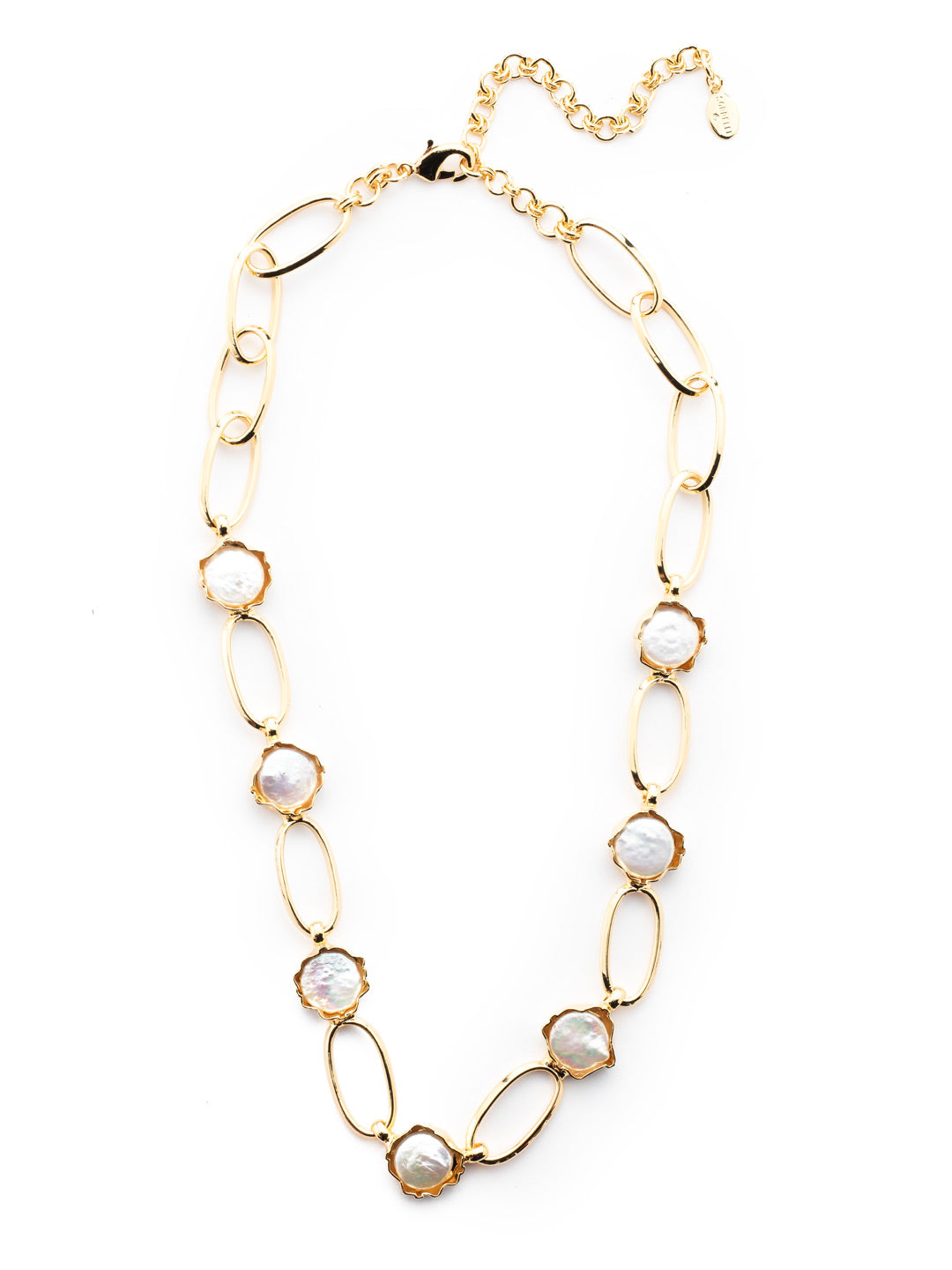 Diana Tennis Necklace - 4NEU10BGMDP - <p>Love metal links? Freshwater pearls? Get them both in our Diana Tennis Necklace. It suits all occasions and attitudes. From Sorrelli's Modern Pearl collection in our Bright Gold-tone finish.</p>