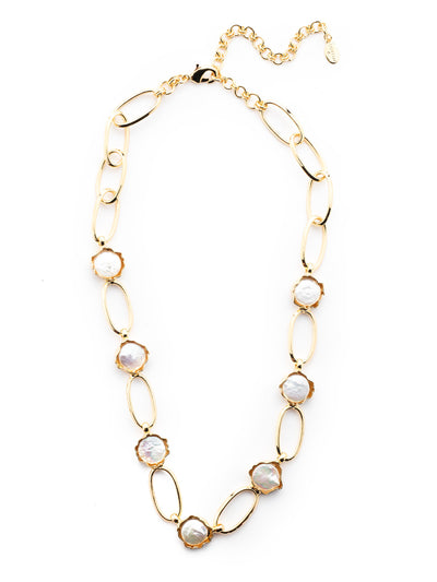 Diana Tennis Necklace - 4NEU10BGMDP - <p>Love metal links? Freshwater pearls? Get them both in our Diana Tennis Necklace. It suits all occasions and attitudes. From Sorrelli's Modern Pearl collection in our Bright Gold-tone finish.</p>