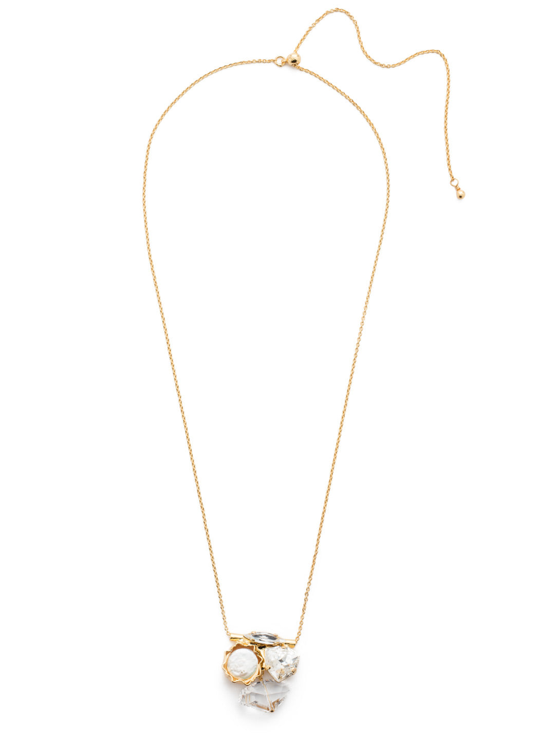 Greyson Pendant Necklace - 4NEU53BGMDP - <p>Are you a pendant fan? Get this one in your jewelry collection. Our Greyson Pendant Necklace features a freshwater pearl with a trio of sparkling crystals in navette and cushion triangle shapes. From Sorrelli's Modern Pearl collection in our Bright Gold-tone finish.</p>