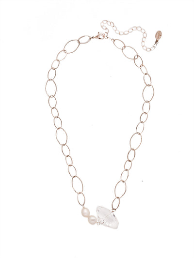 Ryder Tennis Necklace - 4NEU5ASCRY - <p>Airy links pair perfectly with a signature Sorrelli sparkling crystal and a set of pearls in our Ryder Tennis Necklace. From Sorrelli's Crystal collection in our Antique Silver-tone finish.</p>